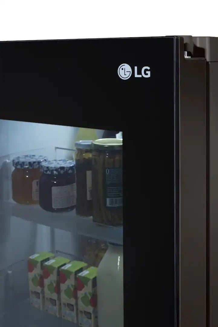 LG - 36-in Wide 27.1 Cu. Ft. Side-by-Side Smart Refrigerator with Craft Ice - Black Stainless Steel