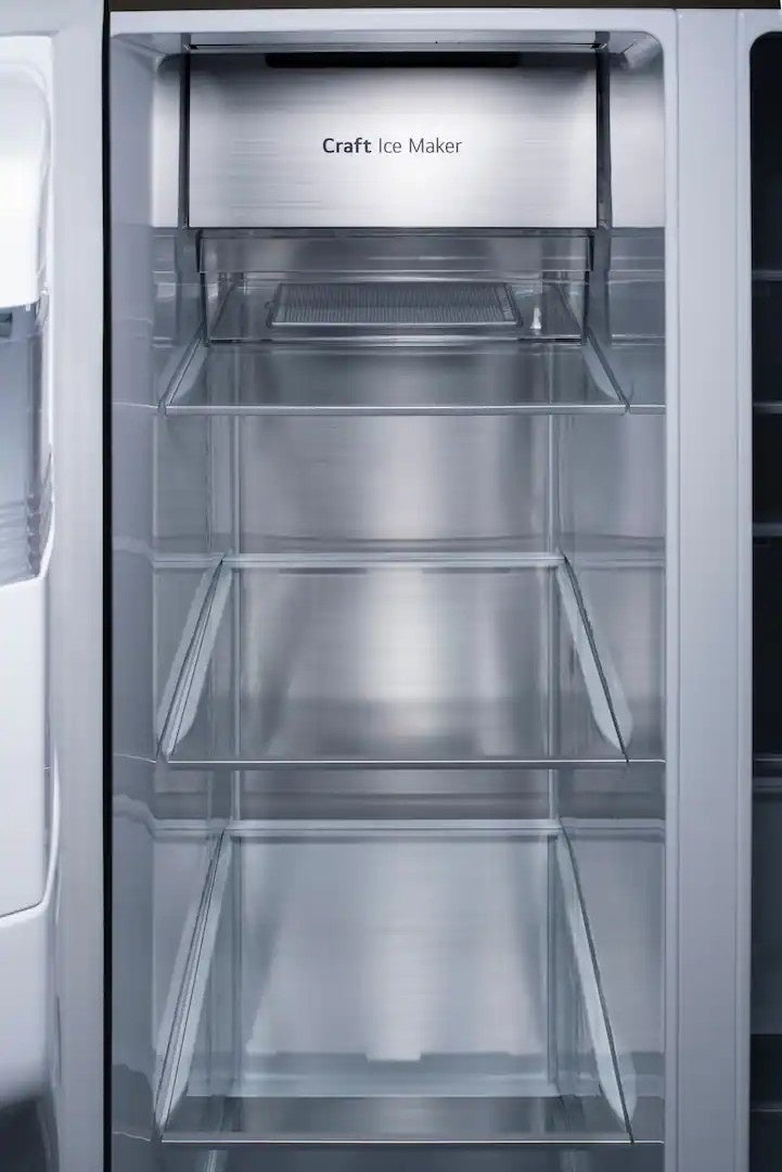 LG - 36-in Wide 27.1 Cu. Ft. Side-by-Side Smart Refrigerator with Craft Ice - Stainless Steel