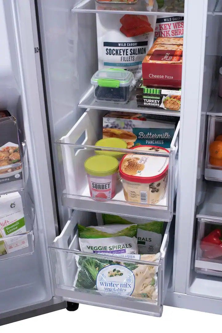 LG - 36-in Wide 27.1 Cu. Ft. Side-by-Side Smart Refrigerator with Craft Ice - Stainless Steel
