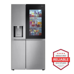 LG - 36-in Wide 27.1 Cu. Ft. Side-by-Side Smart Refrigerator with Craft Ice - Stainless Steel