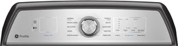 Package - GE Profile - 5.0 Cu. Ft. High Efficiency Smart Top Load Washer with Smarter Wash Technology, Easier Reach & Microban Technology and 7.4 Cu. Ft. Smart Electric Dryer with Sanitize Cycle and Sensor Dry - Diamond Gray