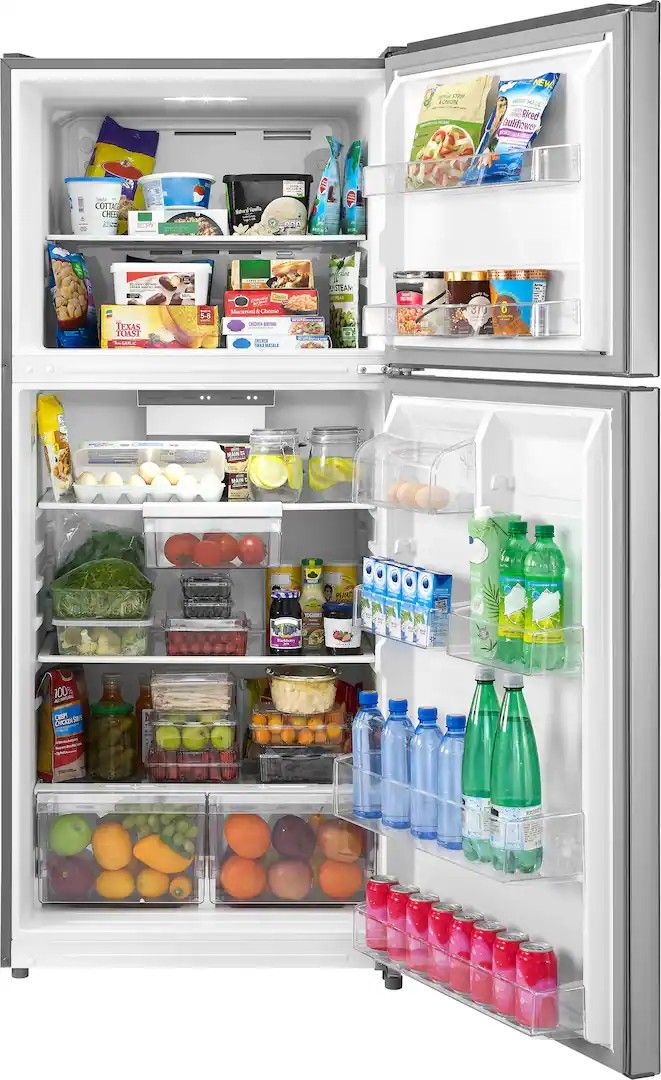 Insignia™ - 30 in. Wide 18 Cu. Ft. Top-Freezer Refrigerator with ENERGY STAR Certification - Stainless Steel