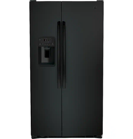 GE - 36 in. Wide 25.3 Cu. Ft. Side-by-Side Refrigerator with External Ice & Water Dispenser - High Gloss Black