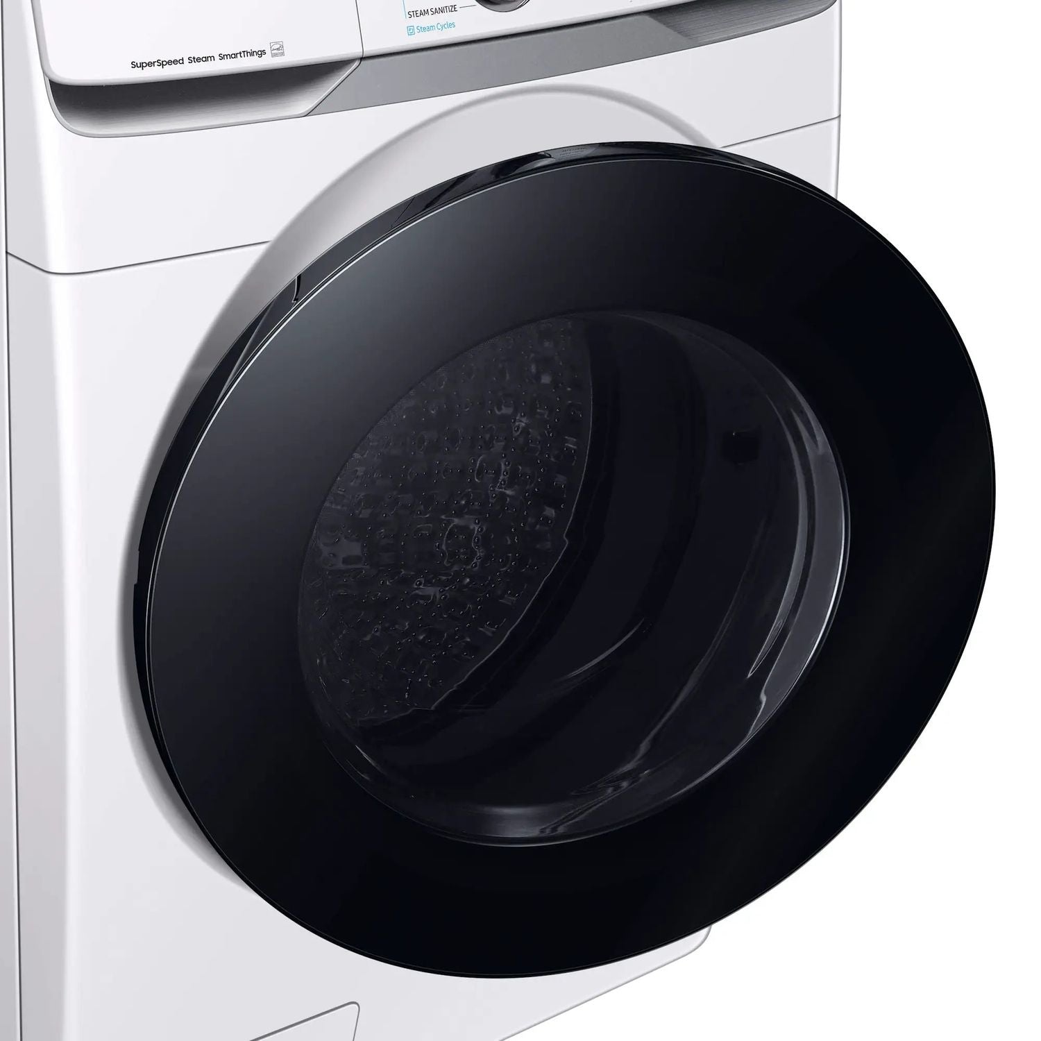 Package - Samsung - 4.5 Cu. Ft. High-Efficiency Stackable Smart Front Load Washer with Steam and Super Speed Wash and 7.5 Cu. Ft. Stackable Smart Electric Dryer with Steam Sanitize+ - White