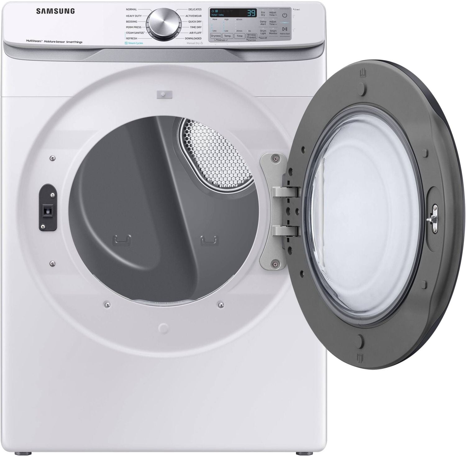 Package - Samsung - 4.5 Cu. Ft. High-Efficiency Stackable Smart Front Load Washer with Steam and Super Speed Wash and 7.5 Cu. Ft. Stackable Smart Electric Dryer with Steam Sanitize+ - White