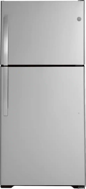 GE - 33 in. Wide 21.9 Cu. Ft. Top-Freezer Refrigerator with Garage Ready Performance - Stainless Steel