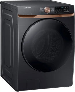 Package - Samsung - 5.0 Cu. Ft. High-Efficiency Stackable Smart Front Load Washer with Steam and Super Speed Wash and 7.5 Cu. Ft. Stackable Smart Gas Dryer with Steam and Sensor Dry - Brushed Black