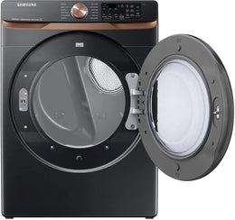 Package - Samsung - 5.0 Cu. Ft. High-Efficiency Stackable Smart Front Load Washer with Steam and Super Speed Wash and 7.5 Cu. Ft. Stackable Smart Gas Dryer with Steam and Sensor Dry - Brushed Black