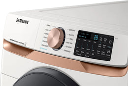 Package - Samsung - 5.0 Cu. Ft. High-Efficiency Stackable Smart Front Load Washer with Steam and Super Speed Wash and 7.5 Cu. Ft. Stackable Smart Electric Dryer with Steam and Sensor Dry - Ivory