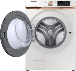 Package - Samsung - 5.0 Cu. Ft. High-Efficiency Stackable Smart Front Load Washer with Steam and Super Speed Wash and 7.5 Cu. Ft. Stackable Smart Electric Dryer with Steam and Sensor Dry - Ivory