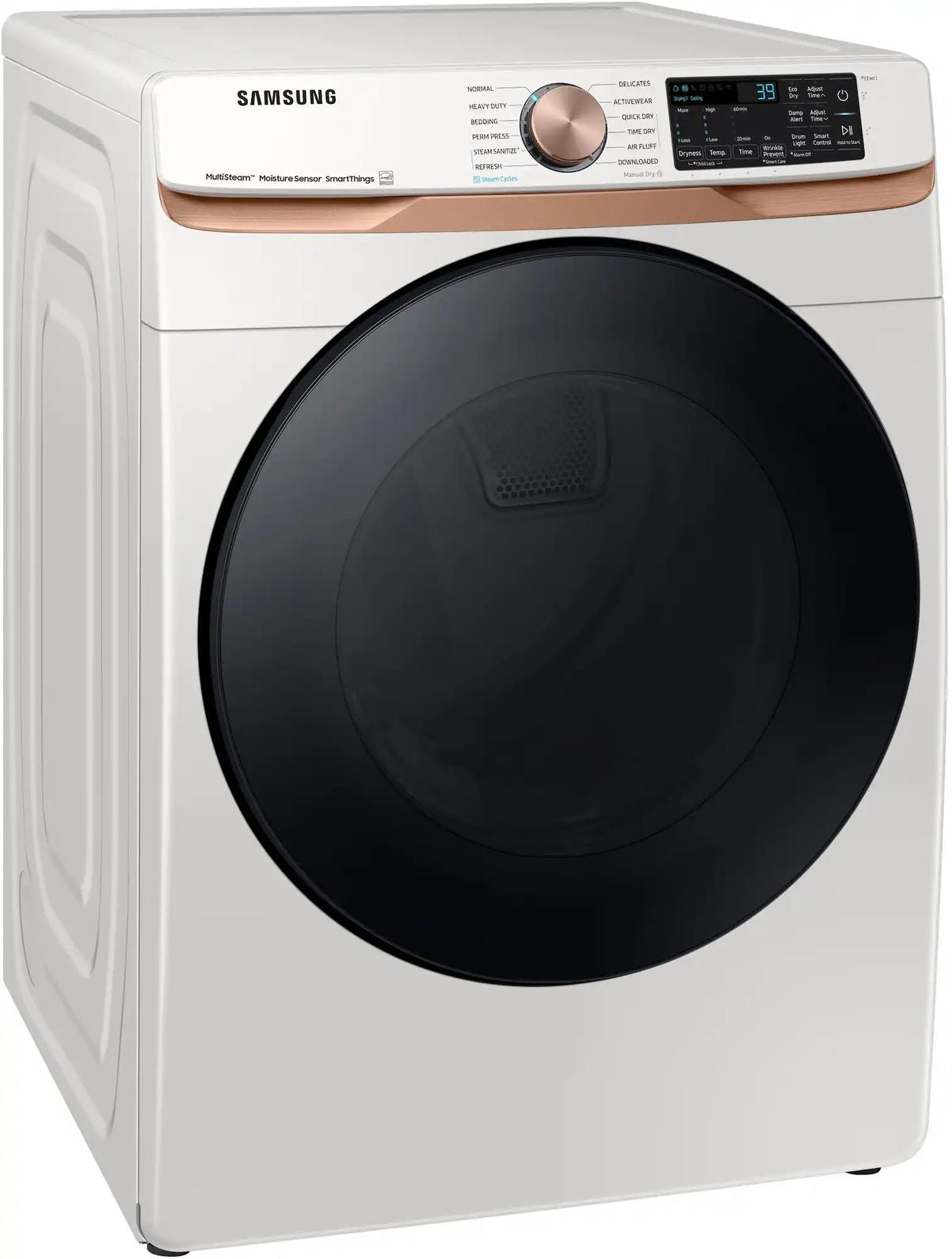 Package - Samsung - 5.0 Cu. Ft. High-Efficiency Stackable Smart Front Load Washer with Steam and Super Speed Wash and 7.5 Cu. Ft. Stackable Smart Electric Dryer with Steam and Sensor Dry - Ivory