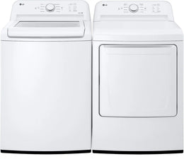 Package - LG - 4.1 Cu. Ft. High-Efficiency Top Load Washer with TurboDrum Technology and 7.3 Cu. Ft. Electric Dryer with Sensor Dry - White