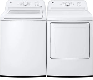 Package - LG - 4.1 Cu. Ft. High-Efficiency Top Load Washer with TurboDrum Technology and 7.3 Cu. Ft. Electric Dryer with Sensor Dry - White