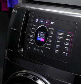 GE Profile - UltraFast 4.8 Cu. Ft. High-Efficiency Smart Front Load Washer and Electric Dryer Combo with Ventless Heat Pump - Carbon Graphite