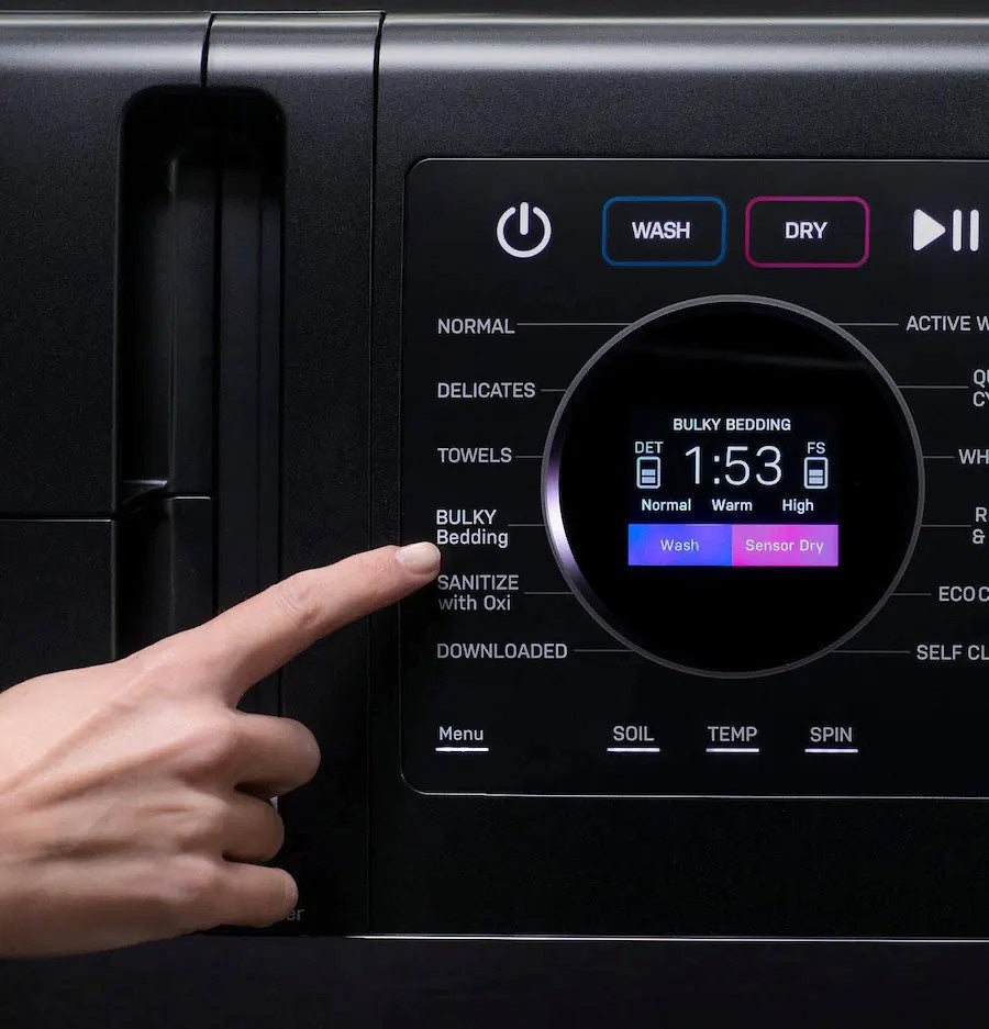 GE Profile - UltraFast 4.8 Cu. Ft. High-Efficiency Smart Front Load Washer and Electric Dryer Combo with Ventless Heat Pump - Carbon Graphite