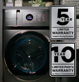 GE Profile - UltraFast 4.8 Cu. Ft. High-Efficiency Smart Front Load Washer and Electric Dryer Combo with Ventless Heat Pump - Carbon Graphite