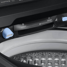 Package - Samsung - 5.5 Cu. Ft. High-Efficiency Smart Top Load Washer with Super Speed Wash - Brushed Black and 7.4 Cu. Ft. Smart Electric Dryer with Steam Sanitize+ - Black