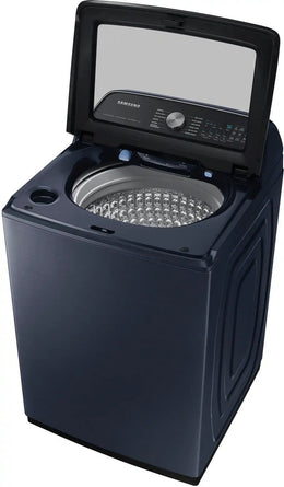 Package - Samsung - 5.4 Cu. Ft. High-Efficiency Smart Top Load Washer with Pet Care Solution and 7.4 Cu. Ft. Smart Electric Dryer with Steam and Pet Care Dry - Brushed Navy