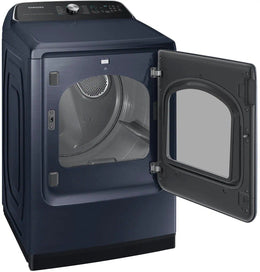 Package - Samsung - 5.4 Cu. Ft. High-Efficiency Smart Top Load Washer with Pet Care Solution and 7.4 Cu. Ft. Smart Electric Dryer with Steam and Pet Care Dry - Brushed Navy