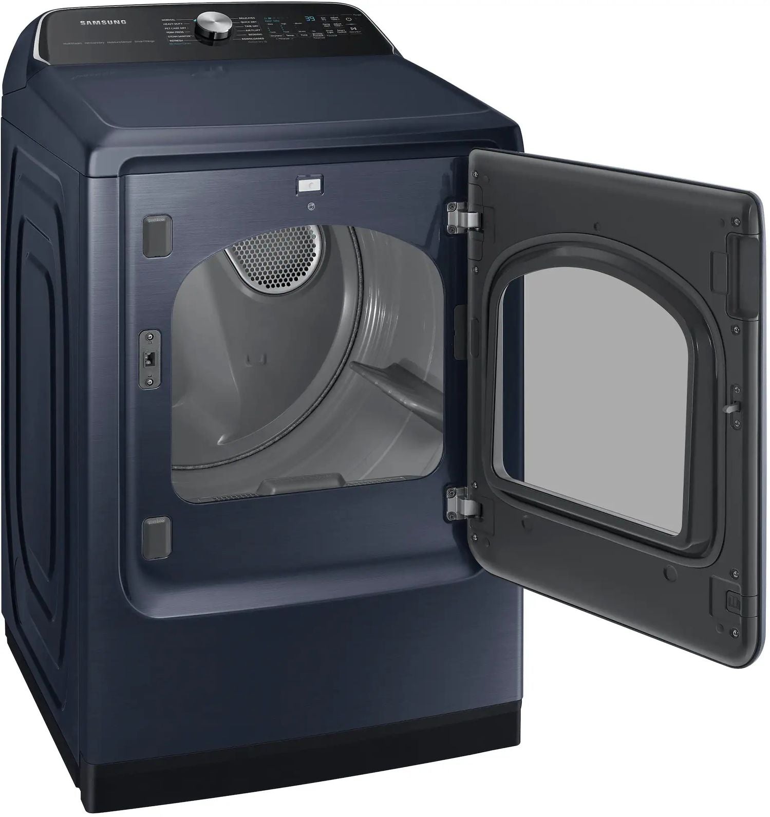 Package - Samsung - 5.4 Cu. Ft. High-Efficiency Smart Top Load Washer with Pet Care Solution and 7.4 Cu. Ft. Smart Gas Dryer with Steam and Pet Care Dry - Brushed Navy