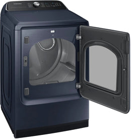 Package - Samsung - 5.4 Cu. Ft. High-Efficiency Smart Top Load Washer with Pet Care Solution and 7.4 Cu. Ft. Smart Gas Dryer with Steam and Pet Care Dry - Brushed Navy