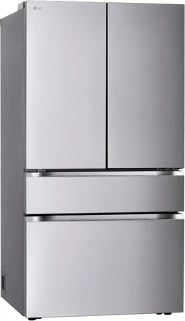 LG - 36-in Standard-Depth MAX 29.6 Cu. Ft. 4-Door French Door Smart Refrigerator with Full-Convert Drawer - Stainless Steel