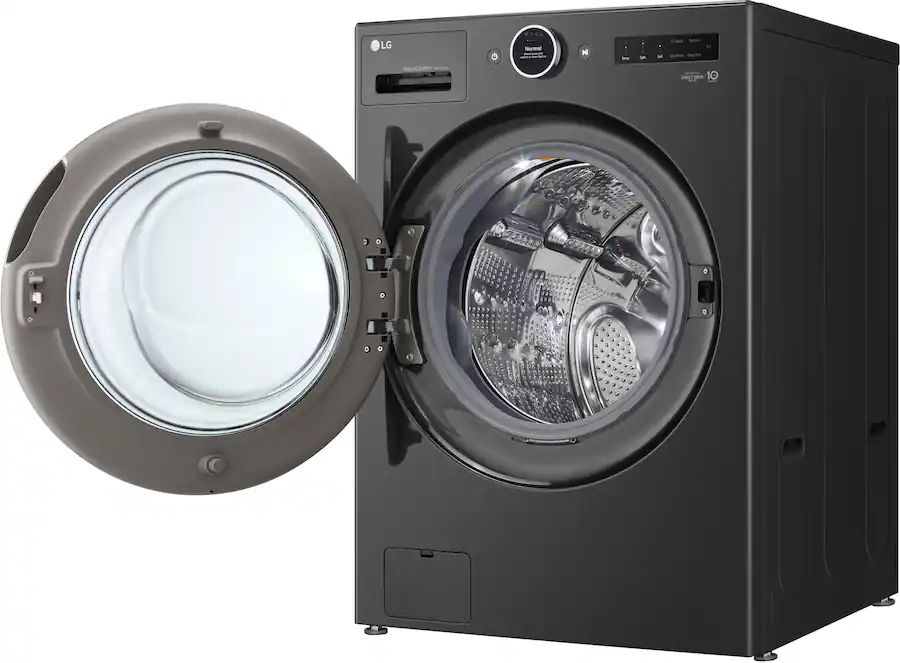 LG - 5.0 Cu. Ft. HE Smart Mega Capacity All-in-One Electric Washer/Dryer WashCombo with Steam and Ventless Inverter Heat Pump - Black Steel