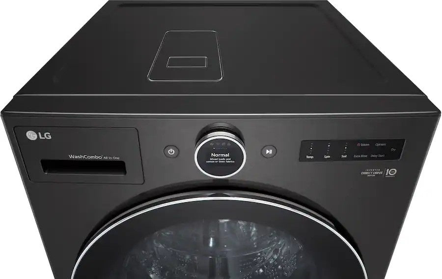 LG - 5.0 Cu. Ft. HE Smart Mega Capacity All-in-One Electric Washer/Dryer WashCombo with Steam and Ventless Inverter Heat Pump - Black Steel