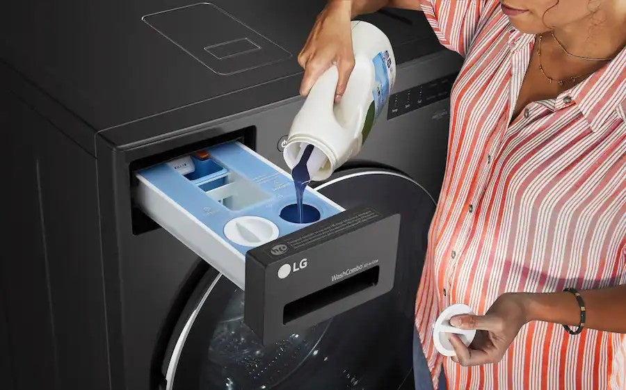 LG - 5.0 Cu. Ft. HE Smart Mega Capacity All-in-One Electric Washer/Dryer WashCombo with Steam and Ventless Inverter Heat Pump - Black Steel