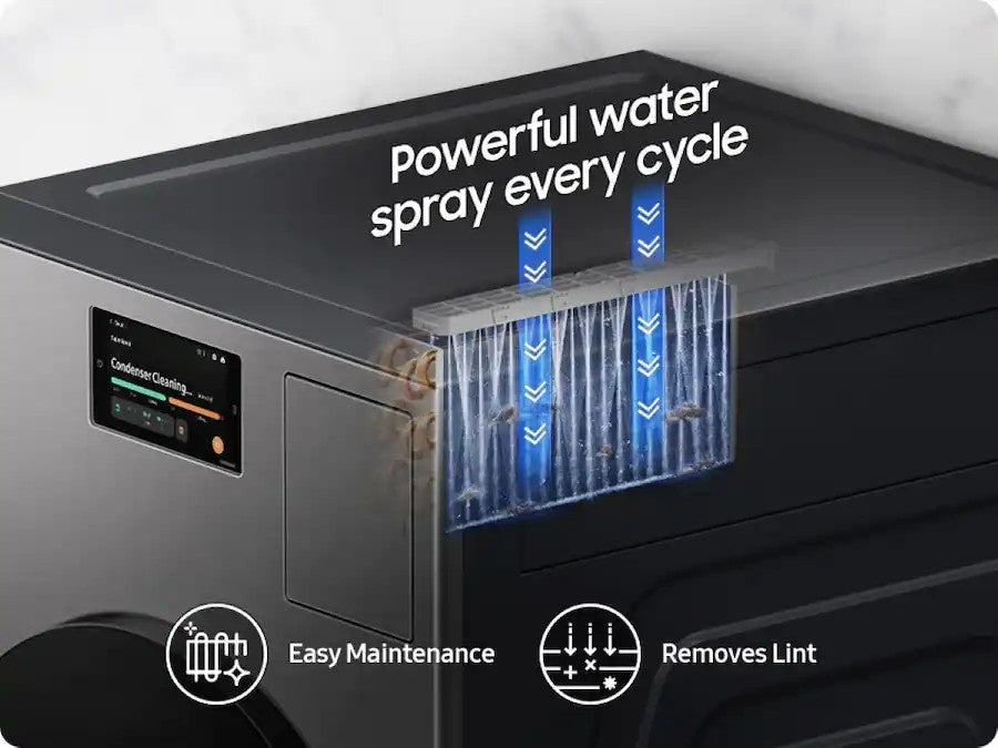Samsung - 5.3 cu. ft. Bespoke AI Ventless Smart All-In-One Front Load Washer/Electric Dryer Combo with Ventless Heat Pump - Dark Steel