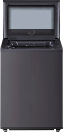Package - LG - 5.5 Cu. Ft. High Efficiency Smart Top Load Washer with EasyUnload and 7.3 Cu. Ft. Smart Electric Dryer with Steam and EasyLoad Door - Matte Black