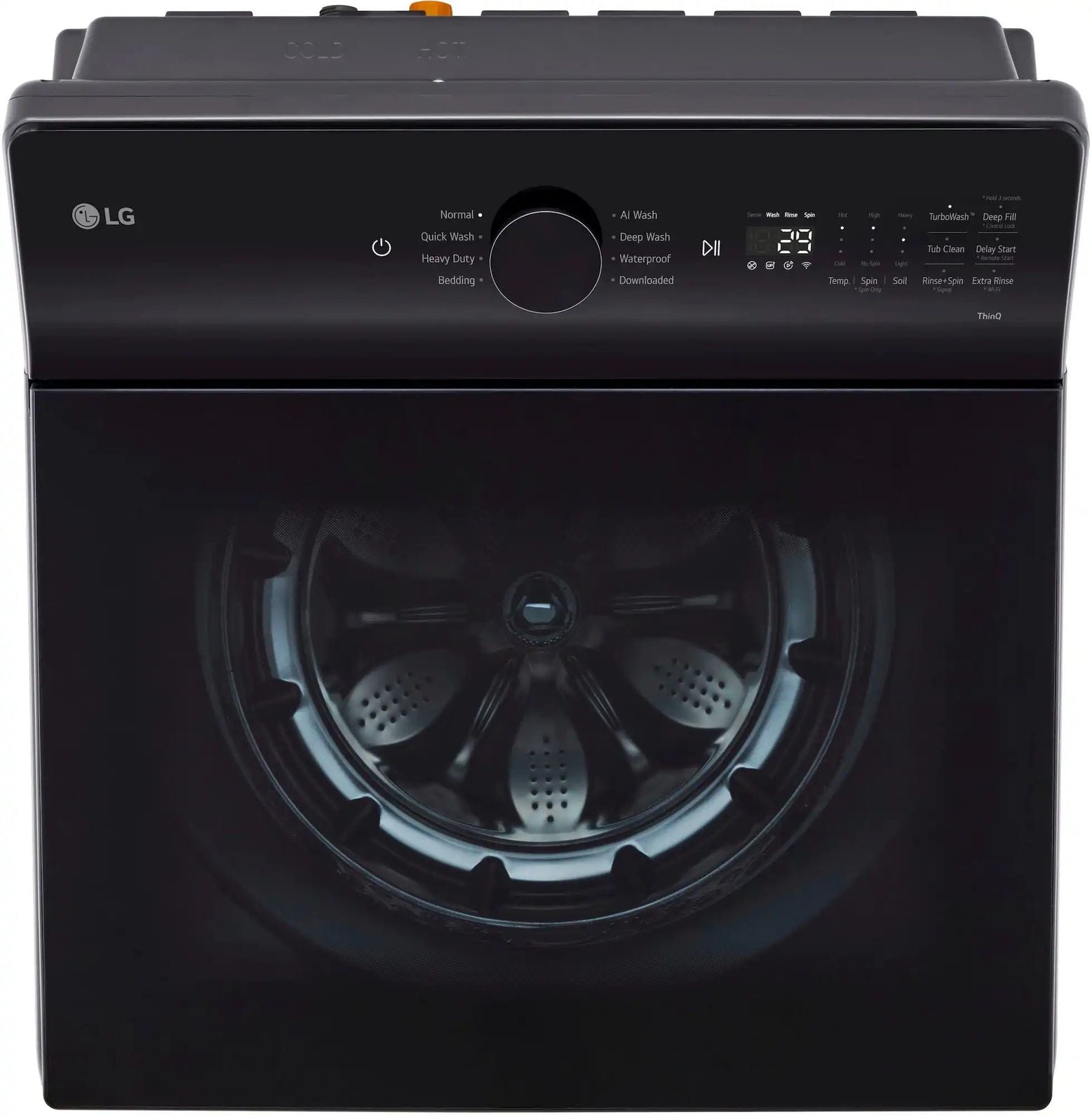 Package - LG - 5.5 Cu. Ft. High Efficiency Smart Top Load Washer with EasyUnload and 7.3 Cu. Ft. Smart Electric Dryer with EasyLoad Door - Matte Black