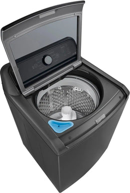 Package - LG - 4.1 Cu. Ft. High-Efficiency Top Load Washer with TurboDrum Technology and 7.3 Cu. Ft. Electric Dryer with Sensor Dry - Monochrome Grey