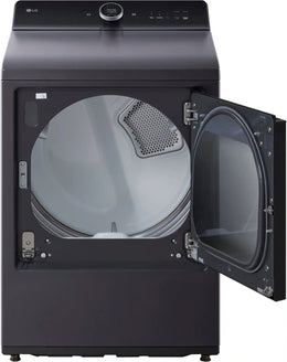Package - LG - 5.5 Cu. Ft. High Efficiency Smart Top Load Washer with EasyUnload and 7.3 Cu. Ft. Smart Electric Dryer with Steam and EasyLoad Door - Matte Black