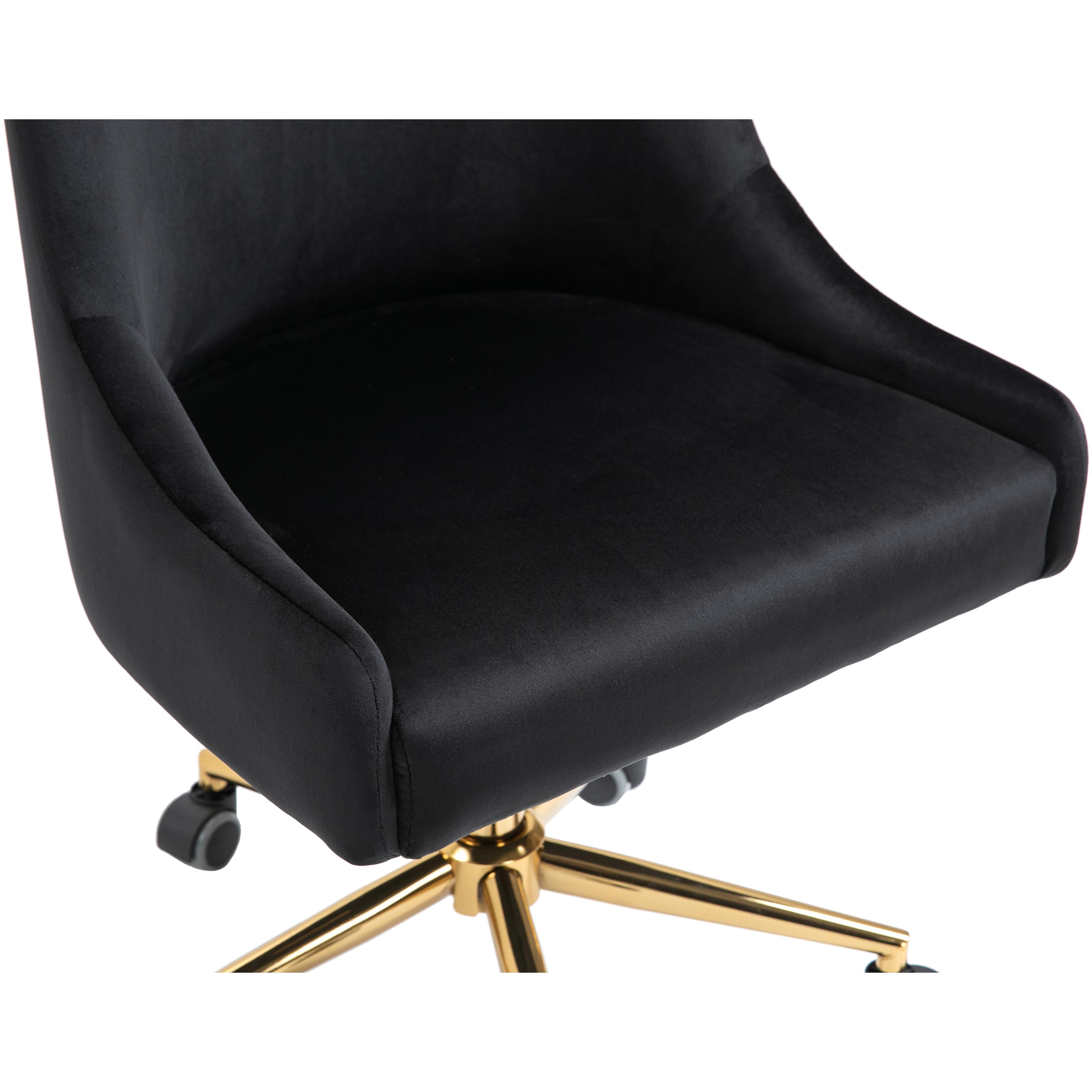Meridian Karina Black Velvet Office Chair