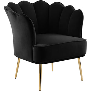 Meridian Jester Black Velvet Accent Chair