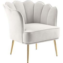 Meridian Jester Cream Velvet Accent Chair
