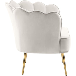 Meridian Jester Cream Velvet Accent Chair