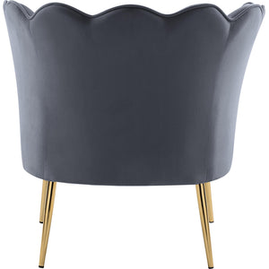 Meridian Jester Grey Velvet Accent Chair