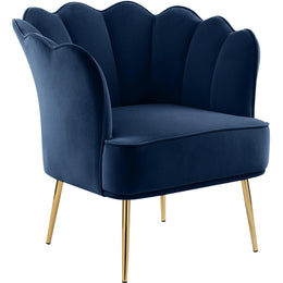 Meridian Jester Navy Velvet Accent Chair