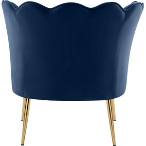 Meridian Jester Navy Velvet Accent Chair
