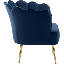 Meridian Jester Navy Velvet Accent Chair
