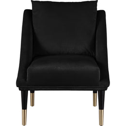 Meridian Elegante Black Velvet Accent Chair