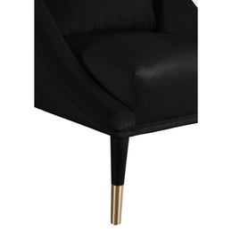 Meridian Elegante Black Velvet Accent Chair