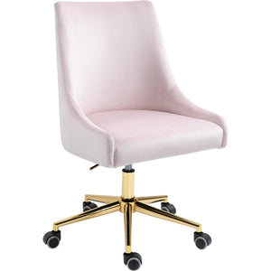Meridian Karina Pink Velvet Office Chair