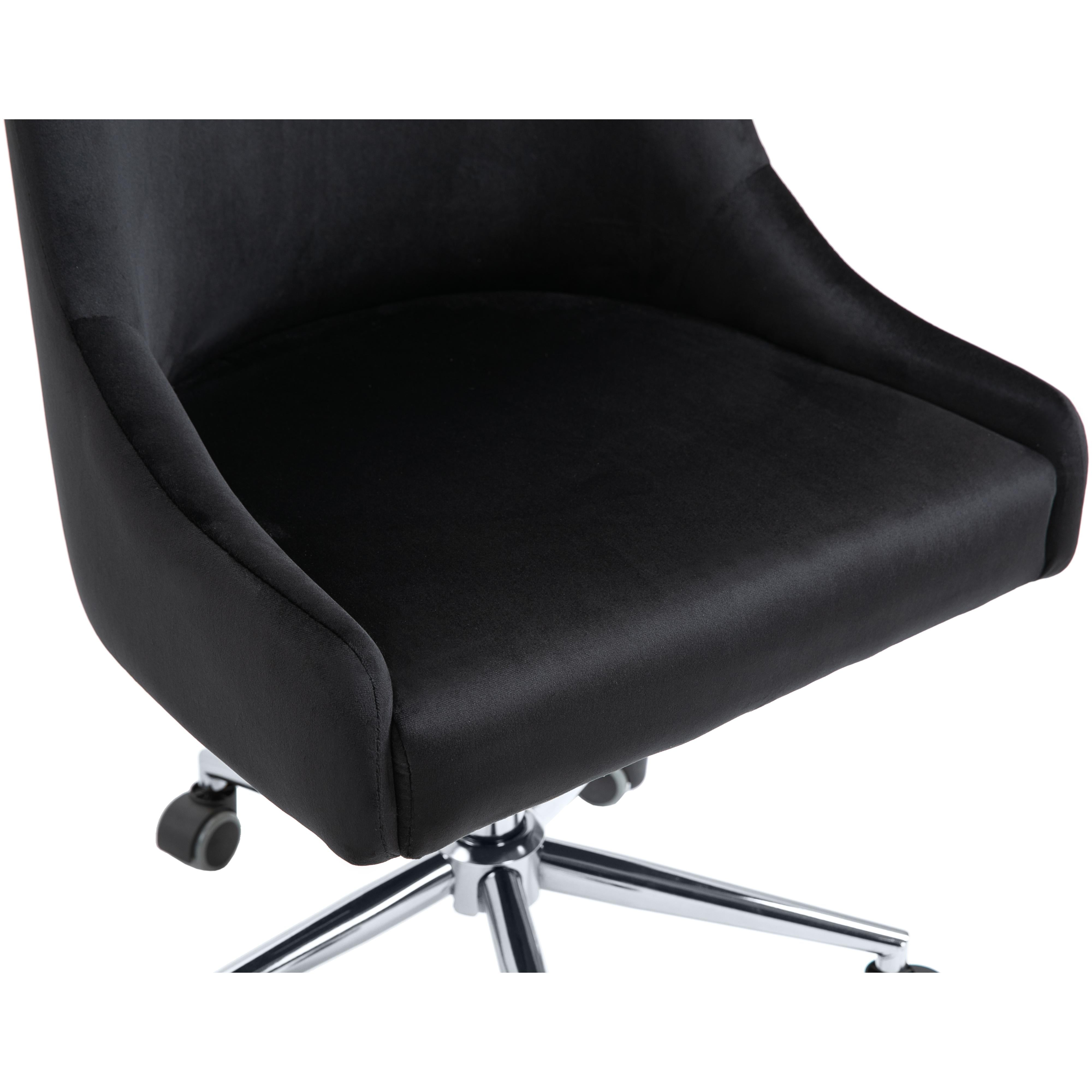 Meridian Karina Black Velvet Office Chair