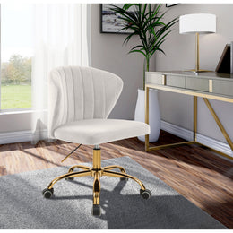 Meridian Finley Cream Velvet Office Chair