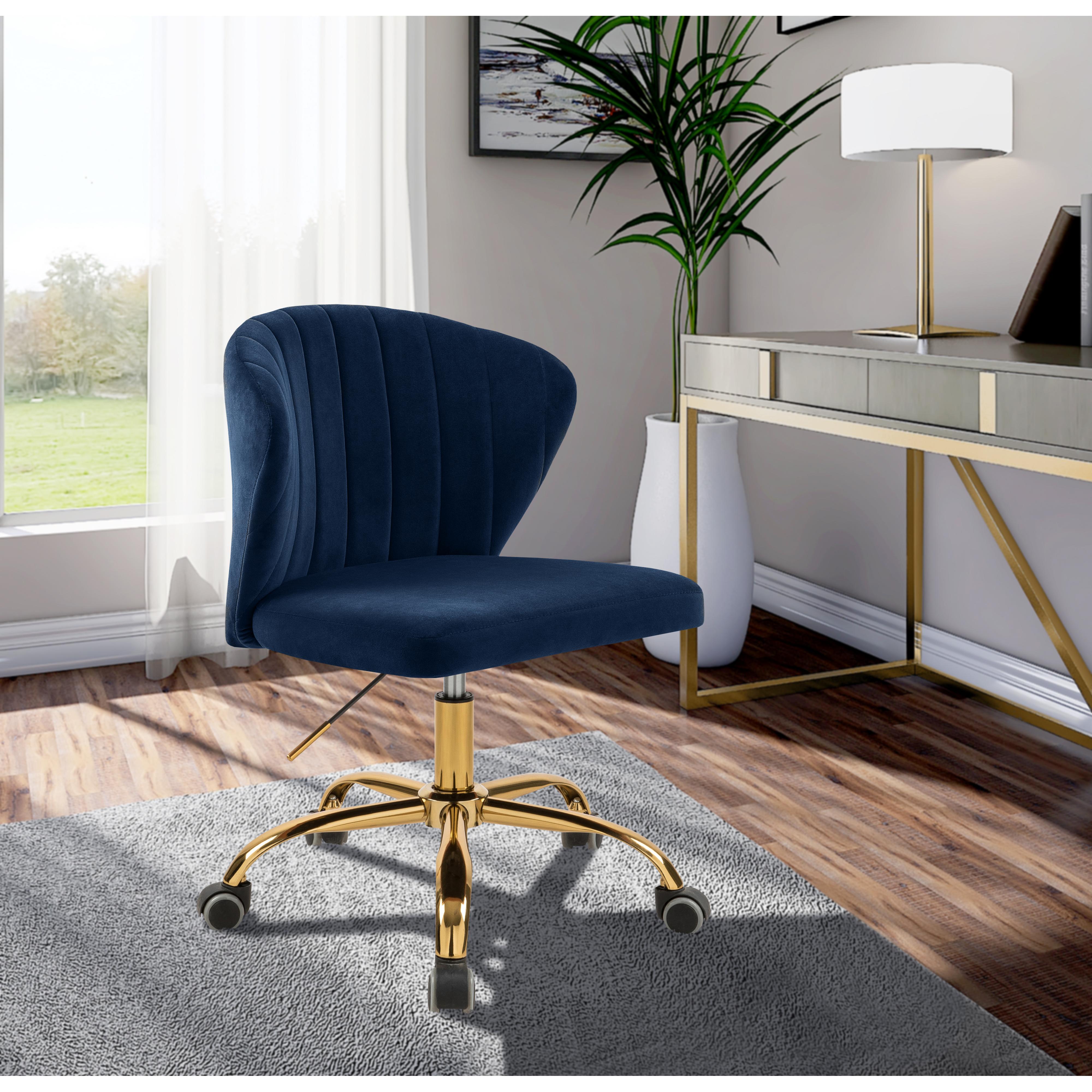 Meridian Finley Navy Velvet Office Chair