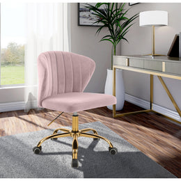 Meridian Finley Pink Velvet Office Chair