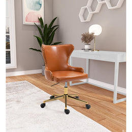 Meridian Hendrix Cognac Vegan Leather Office Chair